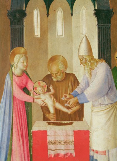 Escenas de la vida de Cristo, primer panel, la circuncisión (detalle), c.1451-53 de Fra Angelico